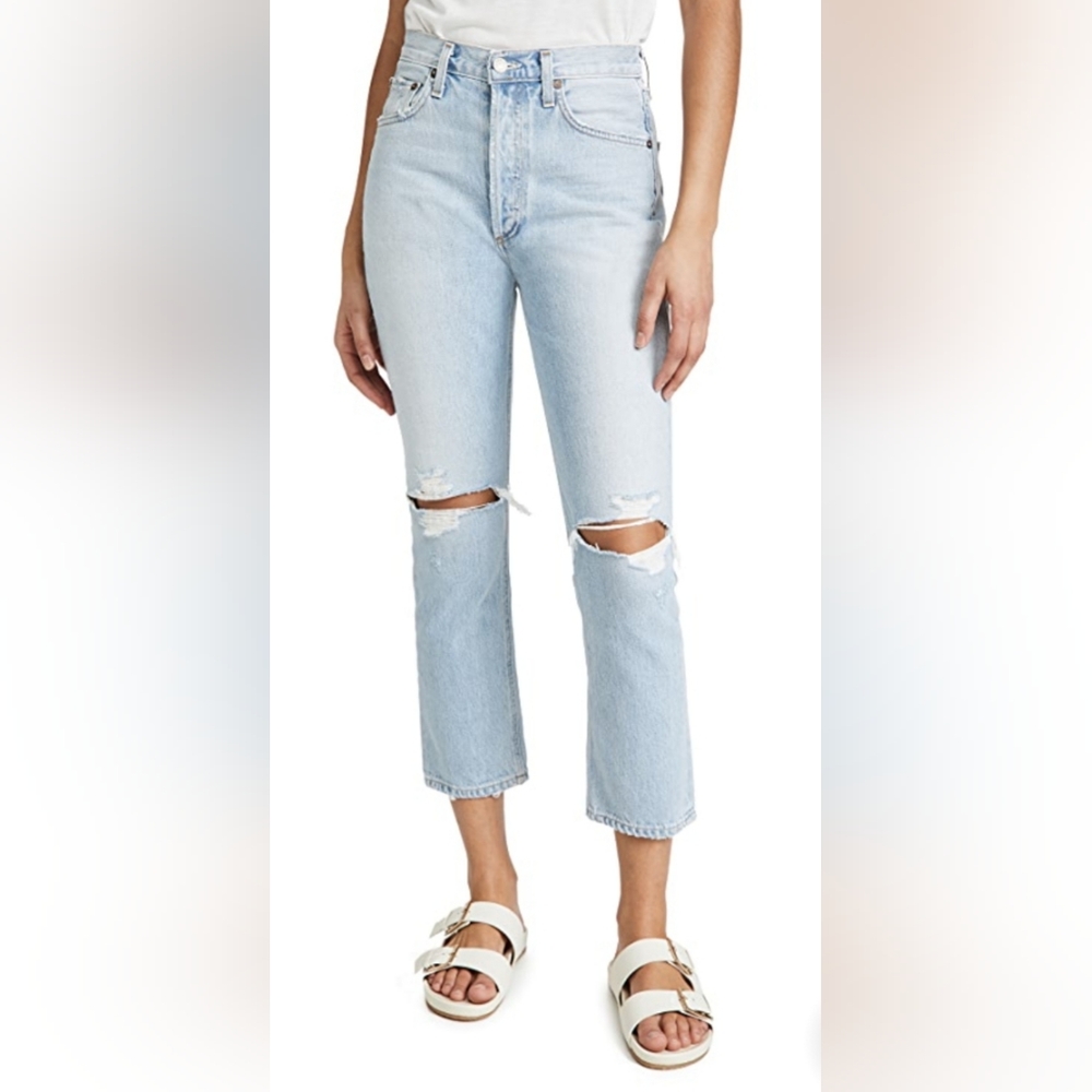 Agolde Riley Cropped Straight Leg Jeans